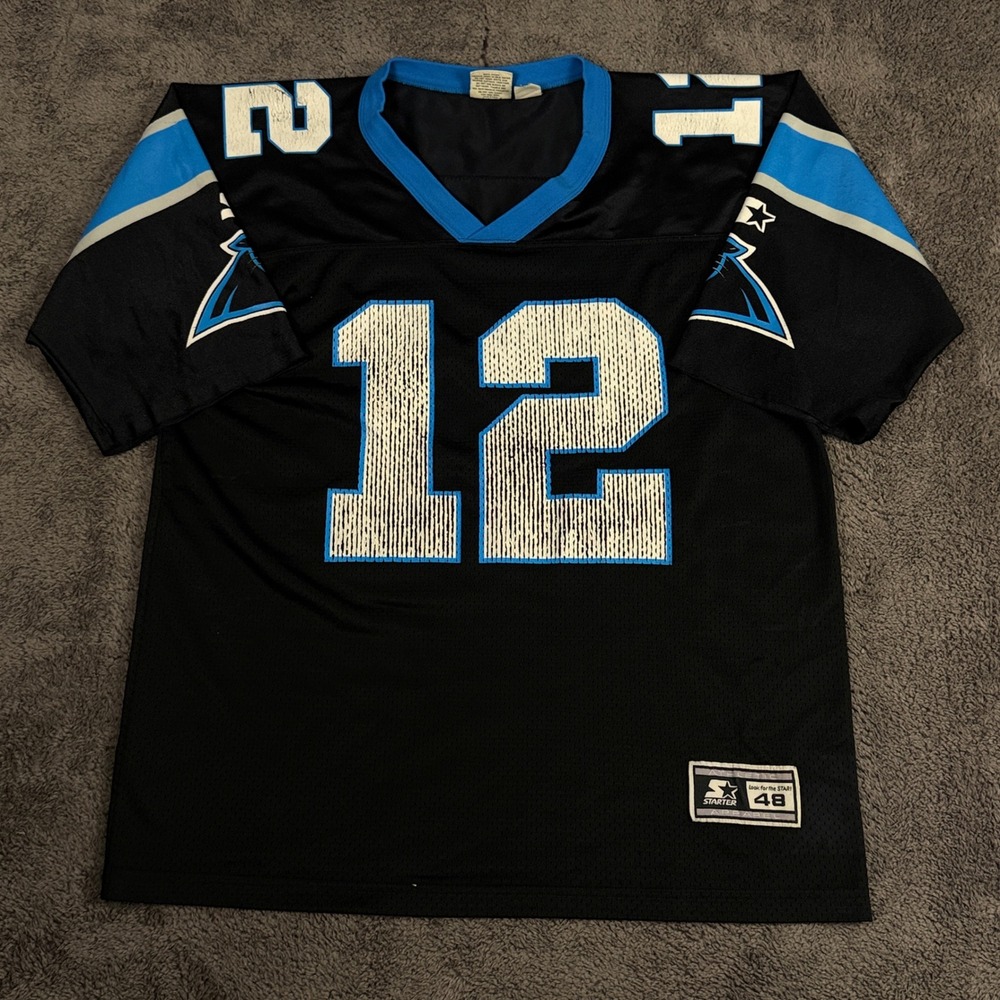 Starter Football Jersey Mens 48/L Black Excellent Kerry Collins 12 Panthers 90s
